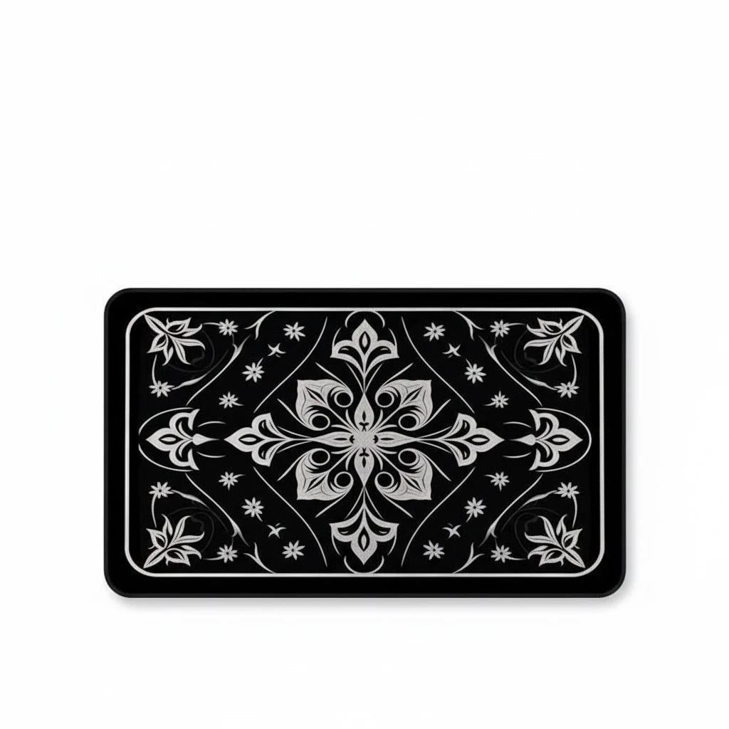 Tapis Salle De Bain Baroque – Fleur Baroque / 40cmx60cm, Fleur Baroque / 50cmx80cm, vue produit sur fond blanc