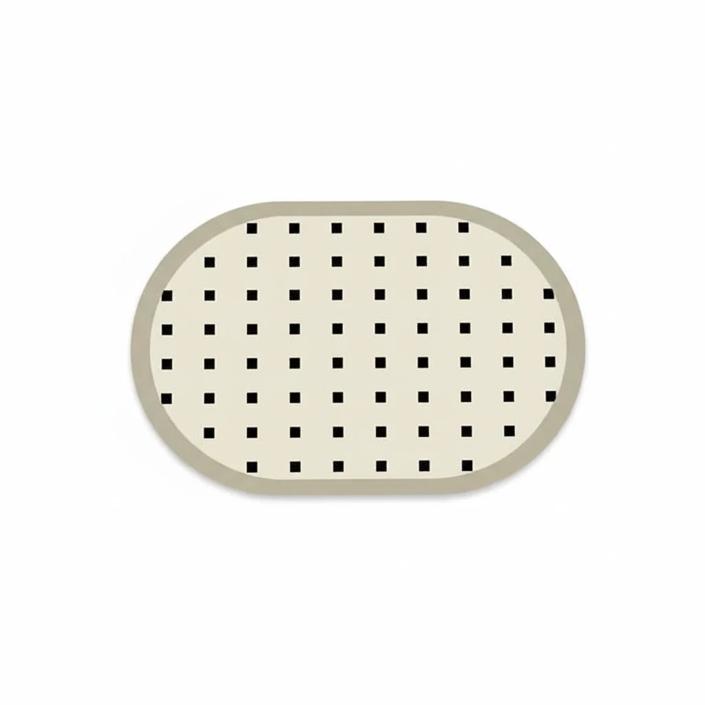 Tapis Salle De Bain Contemporain – Point Régulier / 40cmx60cm, Point Régulier / 50cmx80cm, Point Régulier / 60cmx90cm, vue…