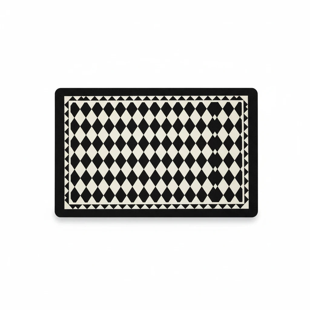 Tapis De Bain Carreaux – Damier Diagonal / 45x75cm, Damier Diagonal / 50x80cm, Damier Diagonal / 60x90cm, vue produit sur…