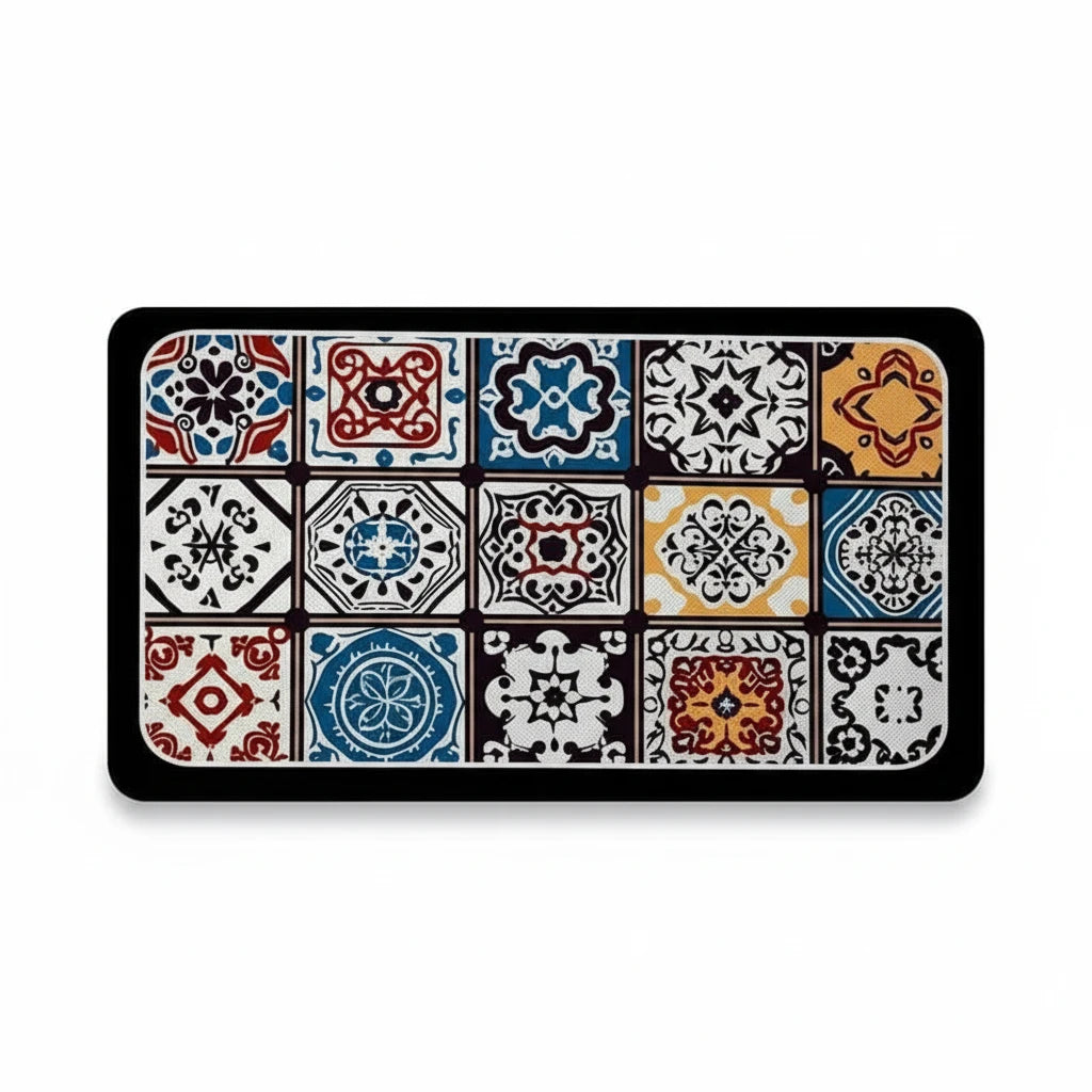 Tapis De Bain Carreaux De Ciment – Mosaïque Orient / 40x60cm, Mosaïque Orient / 45x75cm, Mosaïque Orient / 60x90cm, vue pr…