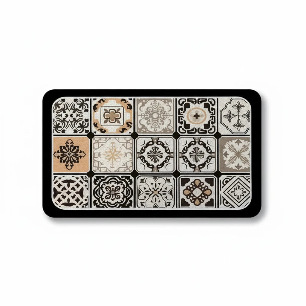 Tapis De Bain Carreaux De Ciment – Beige Antique / 40x60cm, Beige Antique / 45x75cm, Beige Antique / 60x90cm, vue produit…