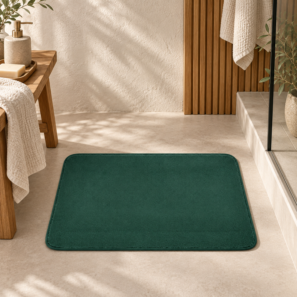 Tapis De Bain 40x60 – Vert Empire dans une ambiance spa