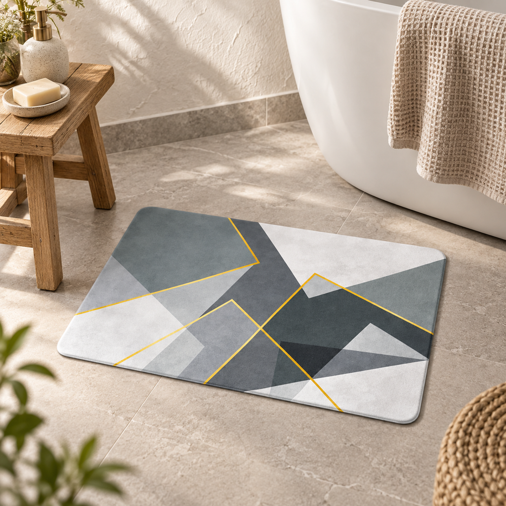 Tapis De Bain 50x70 – Angle Ardoise dans une ambiance spa