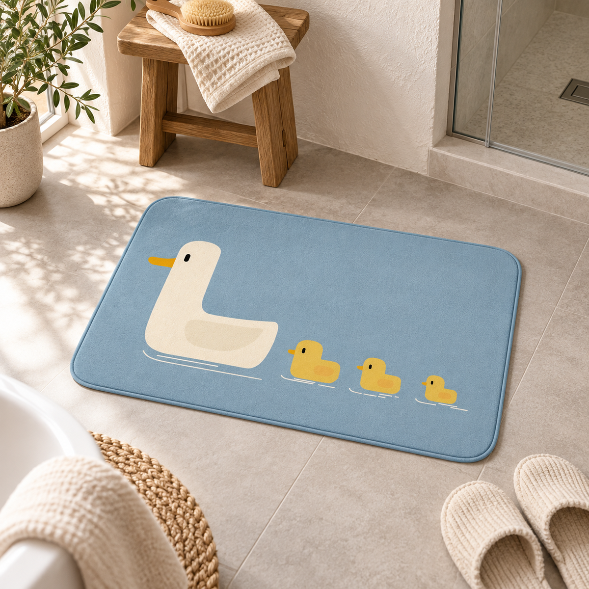 Tapis De Bain Canard – Bleu Glacier / 40x60cm, Bleu Glacier / 50x80cm dans une ambiance spa
