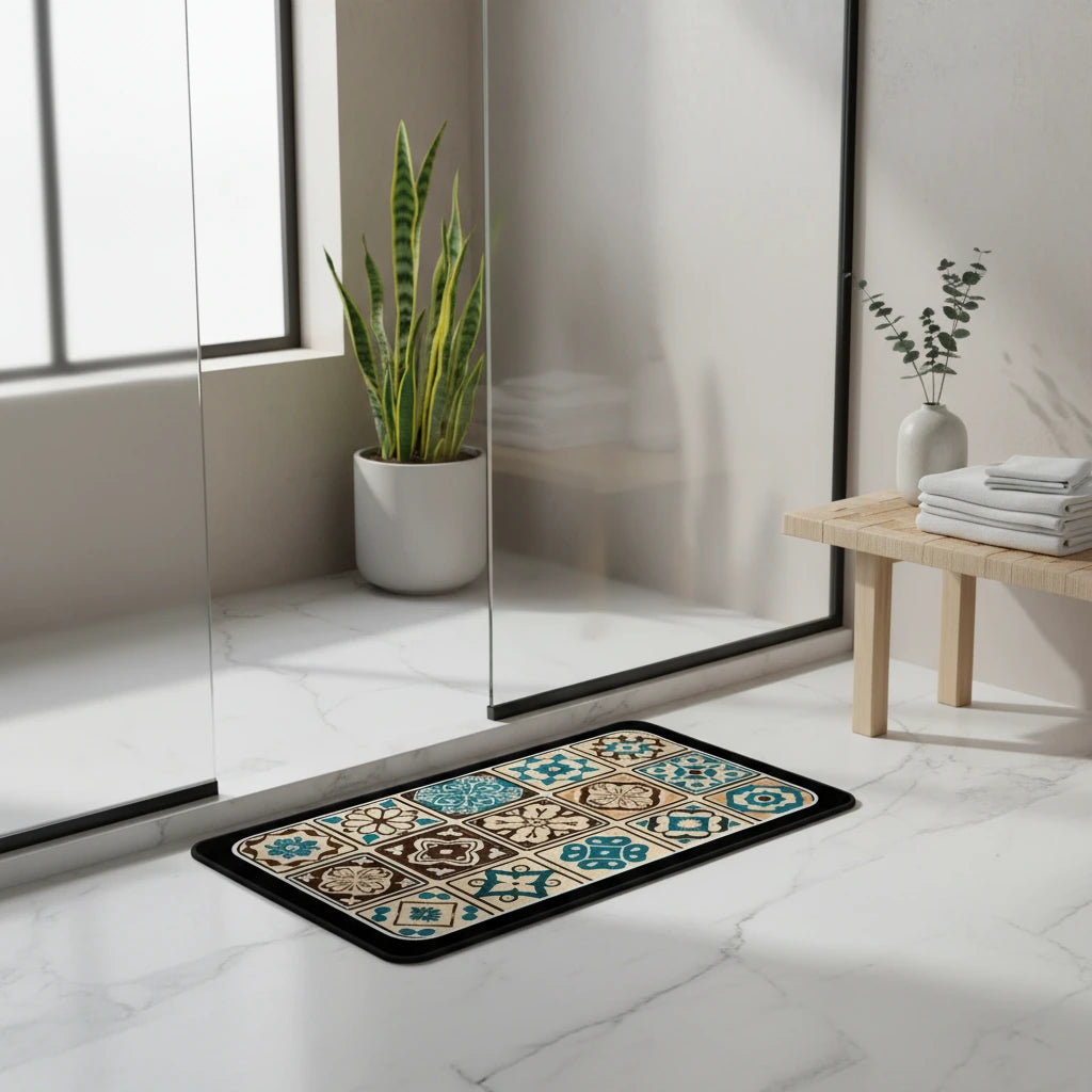 Tapis De Bain Carreaux De Ciment 5