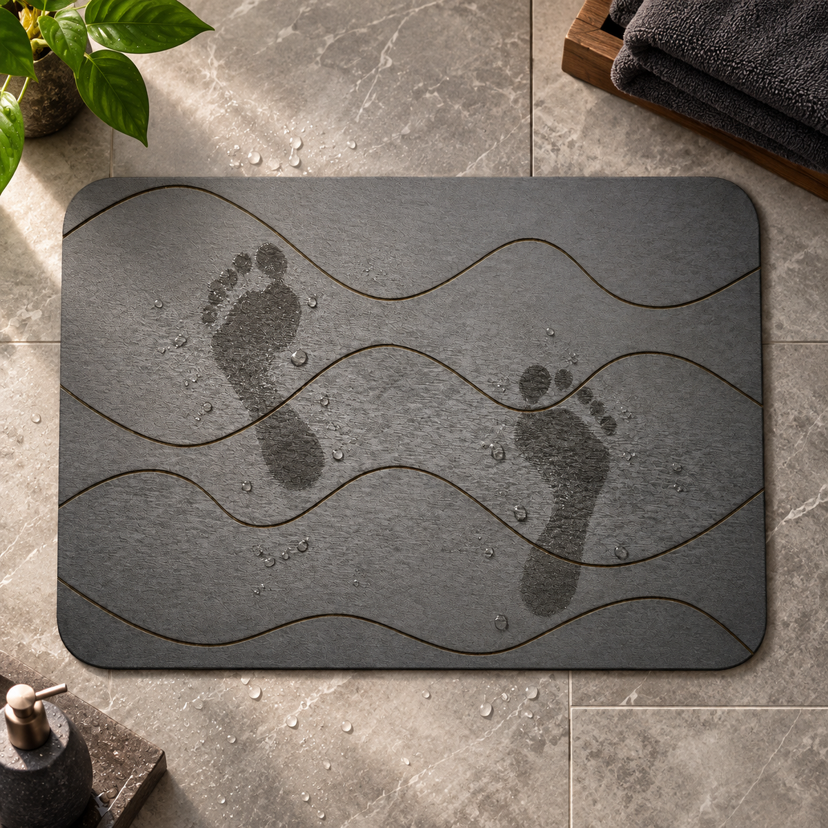 Tapis De Bain Diatomite 80 Cm dans une ambiance spa
