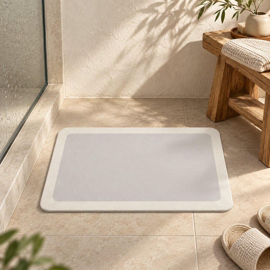 Tapis De Bain Diatomite Sur Mesure – Rectangle Plein dans une ambiance spa