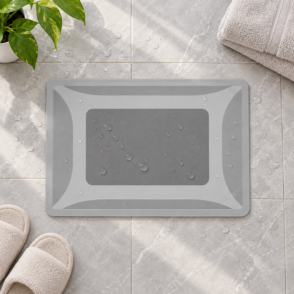 Tapis De Bain Étanche – Gris Noble / 60x90cm, Gris Noble / 50x80cm, Gris Noble / 40x60cm dans une ambiance spa