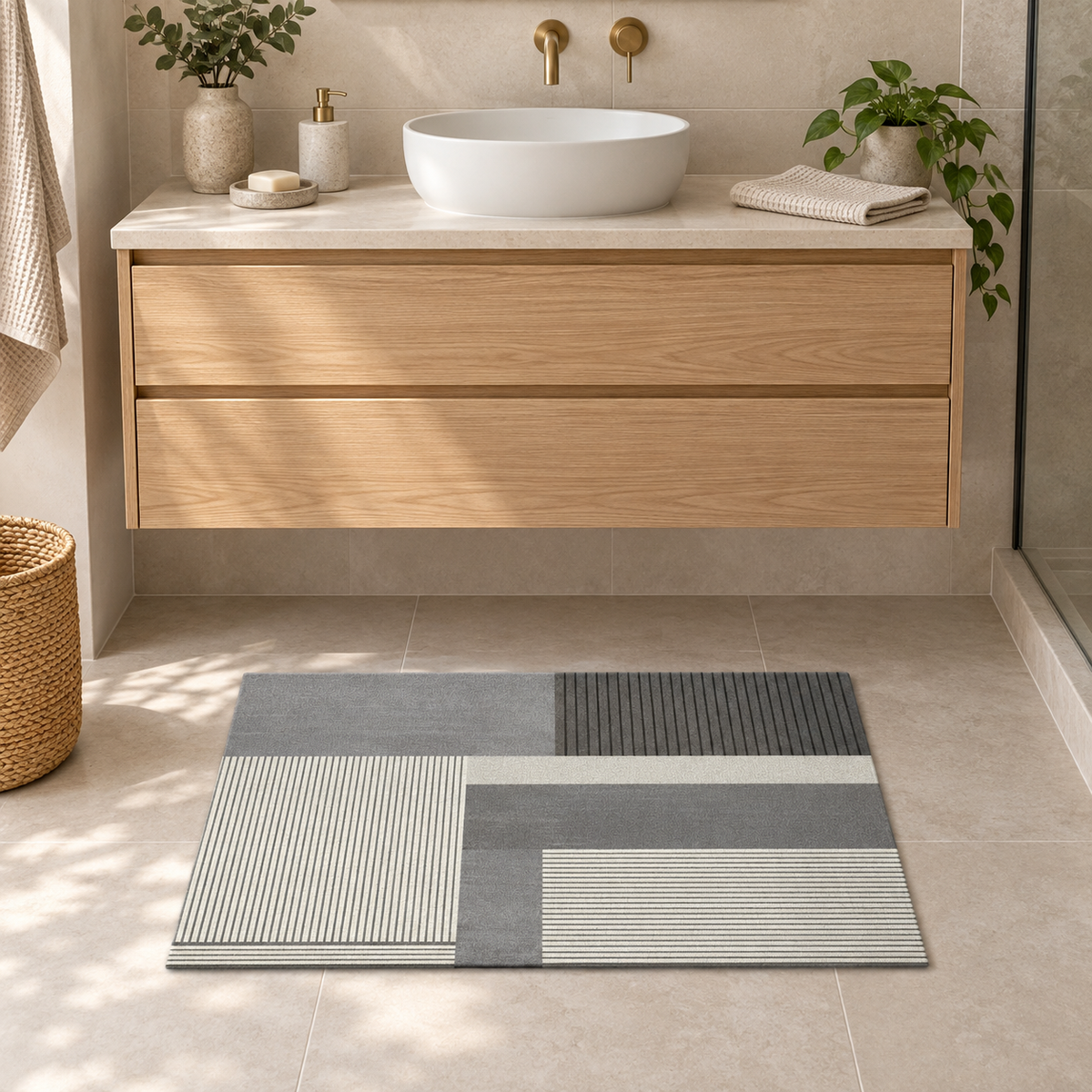 Tapis De Bain Scandinave – Motif Géométrique / 45cmx75cm, Motif Géométrique / 50cmx80cm, Motif Géométrique / 60cmx90cm dan…