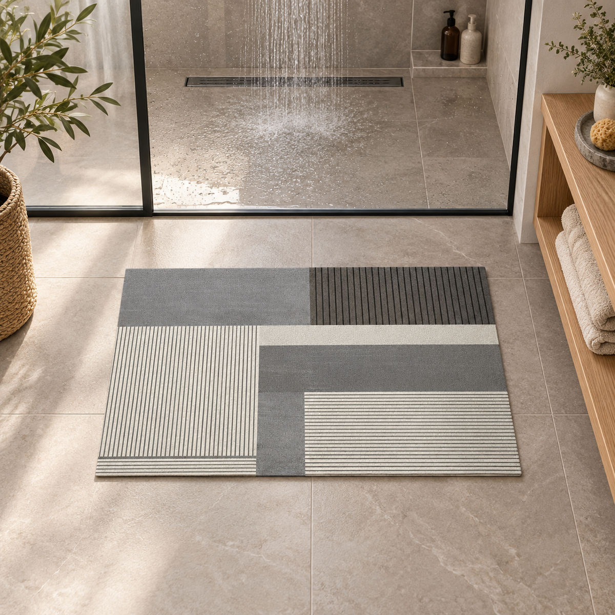 Tapis De Bain Scandinave – Motif Géométrique / 45cmx75cm, Motif Géométrique / 50cmx80cm, Motif Géométrique / 60cmx90cm dan…